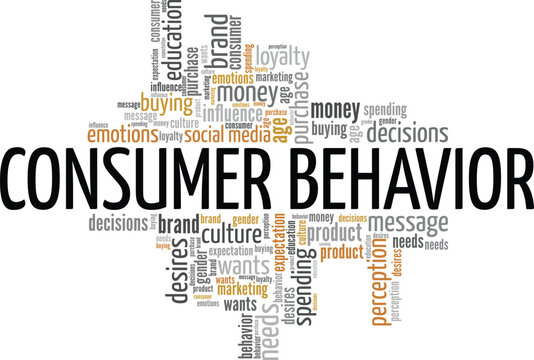 Consumer Behavior word cloud conceptual design isolated on white background.