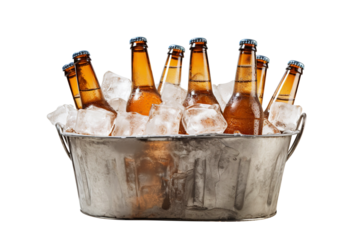 beer bottle with ice isolated on transparent background Remove png, Clipping Path, pen tool