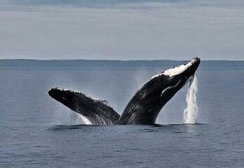 Fototapeta premium Whale Tale: Discovering Marine Life off Canada's Bay of Fundy