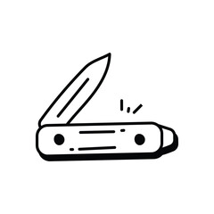 Pocket knife icon vector stock illustration - obrazy, fototapety, plakaty