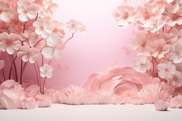 Pastel pink background, Valentine's Day greeting card idea.