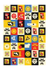 Neo Geo pattern background design vector, abstract background design, colorful geometric pattern