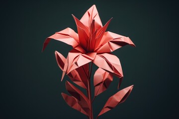 Paper flower made in origami technique