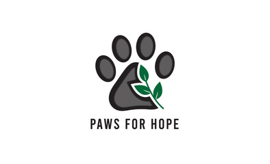 Paws for hope, logo, minimal logo