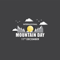 Vector illustration of International Mountain Day social media feed template