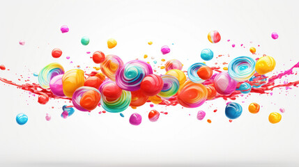 Vibrant Rainbow Candy Shower on Invisible Canvas