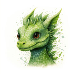  A Cute Illustration of a Green Dragon, the Endearing Symbol of 2024 - Adding Playful Delight to Represent the Year's Vibrant and Enchanting Energy