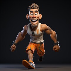 3d cartoon Character of Sprinter