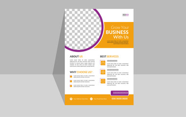 A corporate modern business a4 flyer template design.