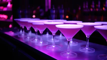 Fototapeten Vibrant blue cocktails on bar counter © Kondor83