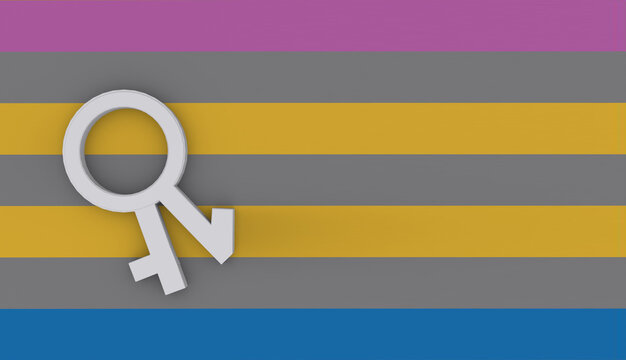 The intergender flag and sign are an expression of the pride of the LGBTQ+ community
