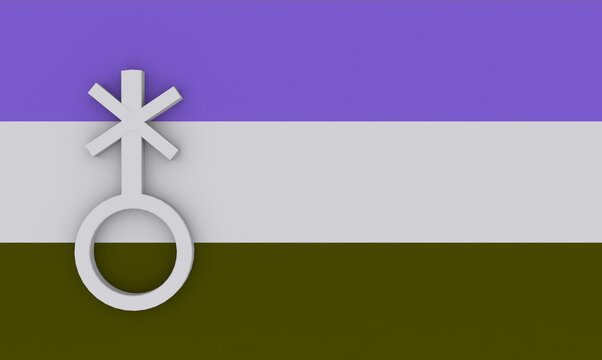 The genderqueer flag and sign are an expression of the pride of the LGBTQ+ community