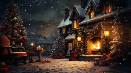 christmas tree in the night