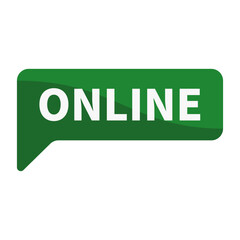 Online In Green Rectangle Shape For Sign Information Announcement Social Media Business Marketing
