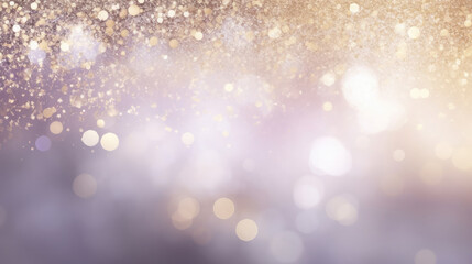 abstract gold silver light reflection background with sparkles,Blurred background with bokeh lights and a blur effect suitable for adding depth and visual interest to designs, such as website banners,