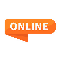 Online In Yellow Ribbon Rectangle Shape For Sign Information Announcement Social Media Business Marketing
