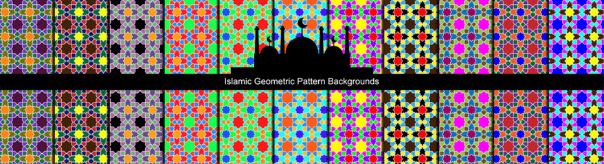 background with colorful squares, islamic gemoetric pattern background