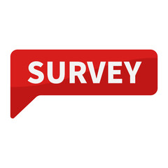 Survey In Red Rectangle Shape For Collect Data Information Marketing
