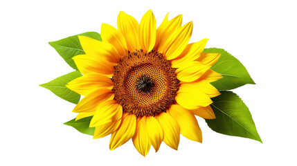 Fototapeta premium Sunflower isolated on transparent background, PNG image with background removed, Created with Generative Ai technology.