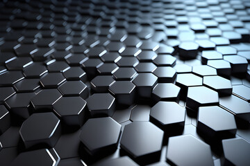 Obraz premium abstract hexagons of carbon fiber chips generative ai