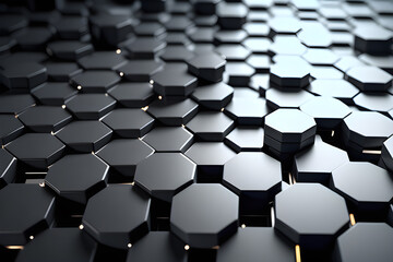Obraz premium abstract hexagons of carbon fiber generative ai