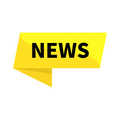 News In Yellow Ribbon Rectangle Shape For Fresh Information Announcement Marketing Social Media

