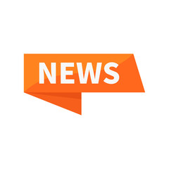 News In Orange Rectangle Ribbon Shape For Fresh Information Announcement Marketing Social Media
