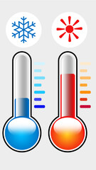 Thermometer hot and cold icon vector. Illustration
