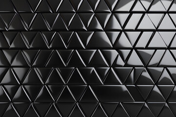 polished semigloss wall background with tiles triangular tile wallpaper with 3d black blocks generative ai