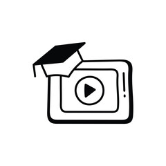 Online Learning icon vector stock illustration
