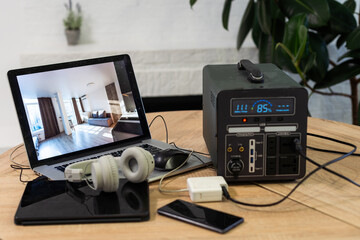 Portable power station solar electricity generator - laptop, phone, tablet and digital camera...
