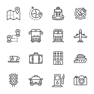Travel icon set vector illustration