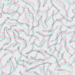 Seamless hand drawn pattern with line scars