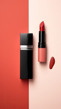 miniamlistic stil life of a lipstick - top view