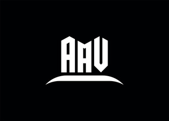 AAV letter logo design on creative BLACK background.