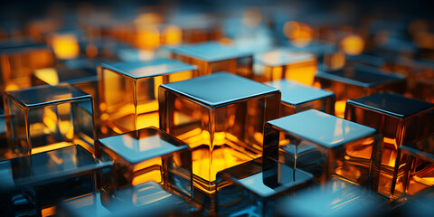 Abstract background with structure of cubes. Colorful cubes texture for technology backdrop A...