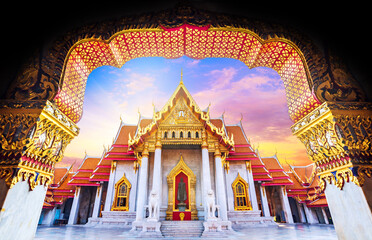 Amazing Thailand Tourist Religion attractionsWat Benchamabophit or Marble temple in Bangkok, Thailand