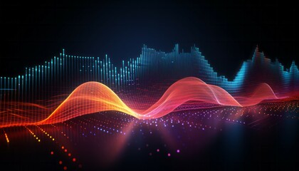 Abstract data visualization and futuristic background. Future technology geometric background