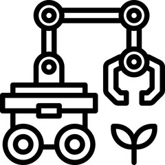 farming robot outline icon