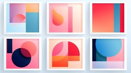 Set of abstract geometric backgrounds. Minimalistic design. Vector illustration