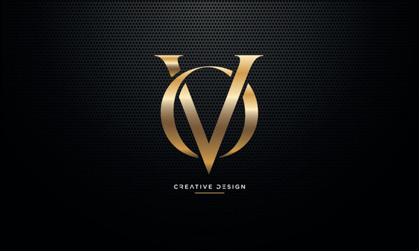 Alphabet letters VO or OV logo monogram