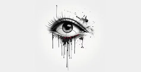 Foto op Aluminium tattoo design eye with tear and broken heart, eye of the girl © Asif Ali 217