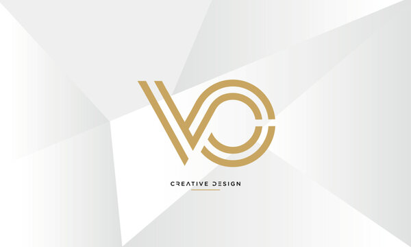 Alphabet letters VO or OV logo monogram