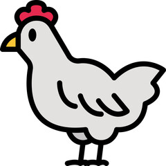 chicken color outline icon