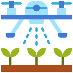 agriculture drone flat icon