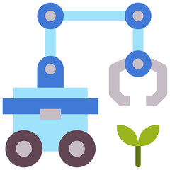 farming robot flat icon