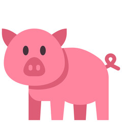 Obraz na płótnie Canvas pig flat icon