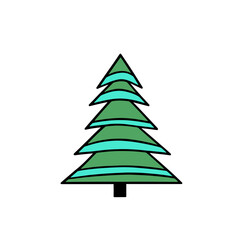 Christmas Tree - Minimalist cartoon Vector Design