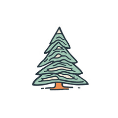 Christmas Tree - Minimalist cartoon Vector Design