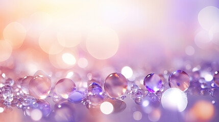 pink bokeh background, purple bokeh of falling drops over a white background, purple particle